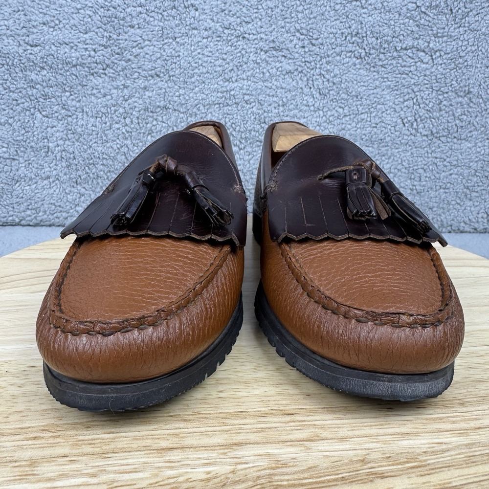 Allen‎ Edmonds Amherst 10 D Brown Pebbled Calf Kilt Loafer Shoes Preppy 42263 - Picture 2 of 12